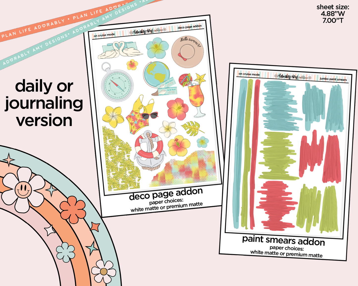 Journaling and Daily Planning On Cruise Mode Planner Sticker Kit