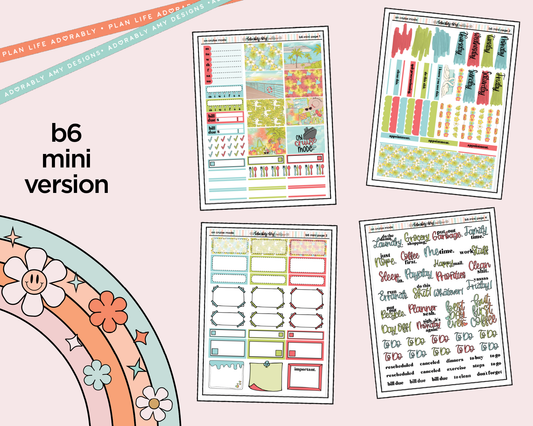 Mini B6 On Cruise Mode Weekly Planner Sticker Kit sized for ANY Vertical Insert