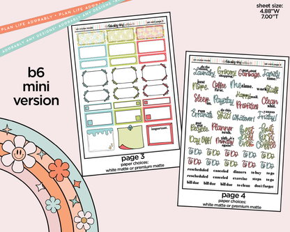 Mini B6 On Cruise Mode Weekly Planner Sticker Kit sized for ANY Vertical Insert