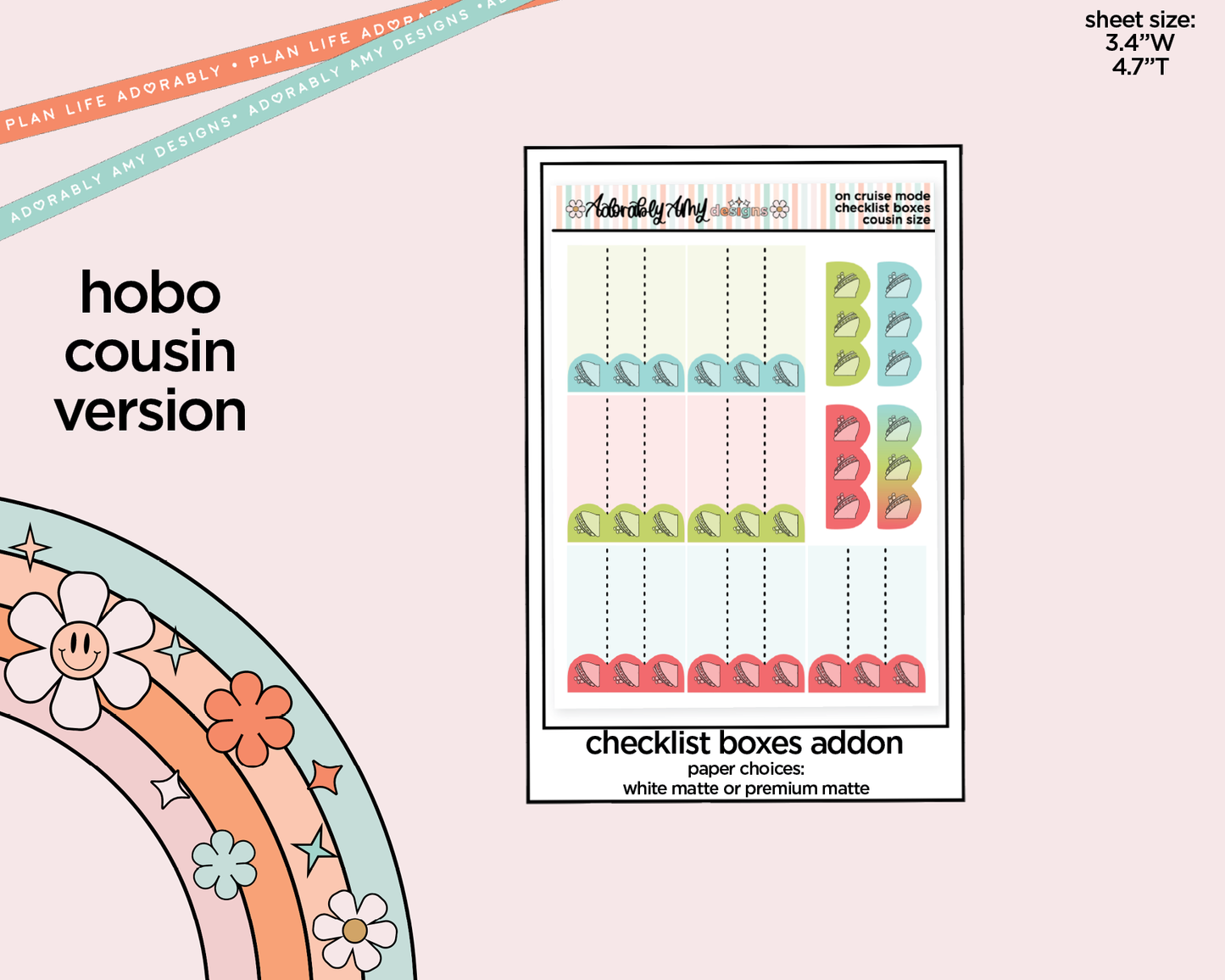 Hobonichi Cousin Weekly On Cruise Mode Planner Sticker Kit for Hobo Cousin or Similar Planners