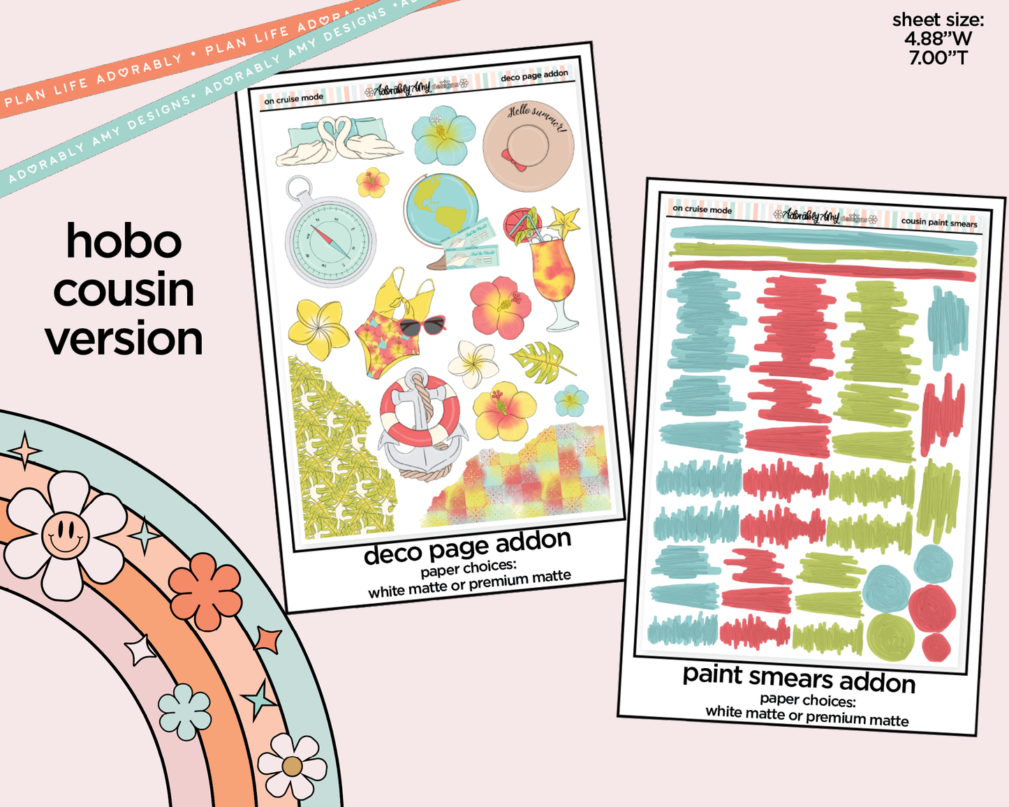 Hobonichi Cousin Weekly On Cruise Mode Planner Sticker Kit for Hobo Cousin or Similar Planners