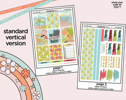 Vertical On Cruise Mode Weekly Sticker Kit for Vertical Standard Size Planners or Insert