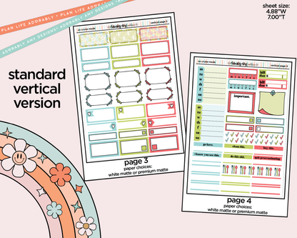 Vertical On Cruise Mode Weekly Sticker Kit for Vertical Standard Size Planners or Insert