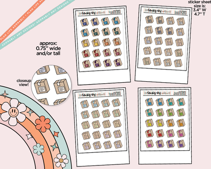 Rainbow Shipping Packages Doodled Icon Stickers