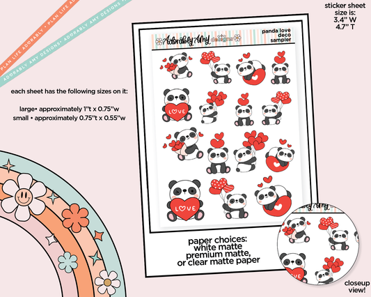 Pandas in Love Kawaii Decorative Planner Stickers for any Planner or Insert