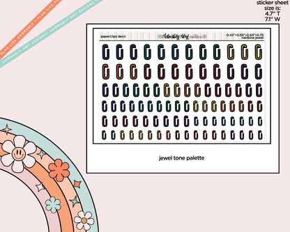 Rainbow Doodled Paperclip Deco Standard Size Stickers for any Planner or Insert