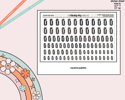 Rainbow Doodled Paperclip Deco Standard Size Stickers for any Planner or Insert