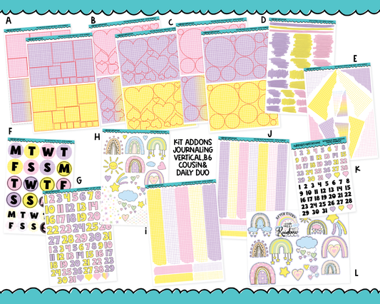 Pastel Rainbows Weekly Kit Addons - All Sizes - Deco, Smears and More!