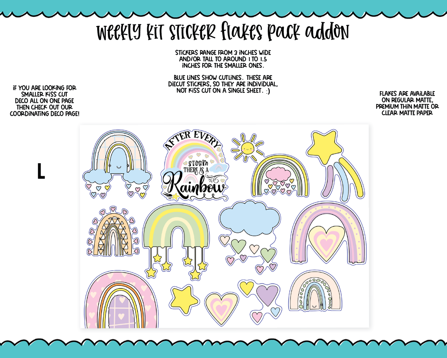 Pastel Rainbows Weekly Kit Addons - All Sizes - Deco, Smears and More!