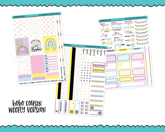 Hobonichi Cousin Weekly Pastel Rainbows Planner Sticker Kit for Hobo Cousin or Similar Planners