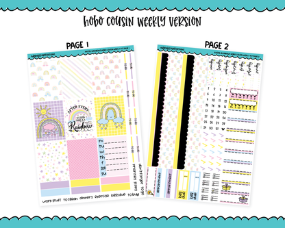 Hobonichi Cousin Weekly Pastel Rainbows Planner Sticker Kit for Hobo Cousin or Similar Planners