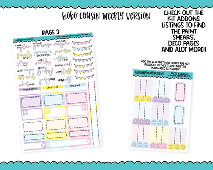 Hobonichi Cousin Weekly Pastel Rainbows Planner Sticker Kit for Hobo Cousin or Similar Planners