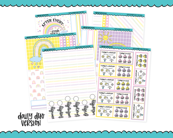 Daily Duo Pastel Rainbows Weekly Planner Sticker Kit for Daily Duo Planner