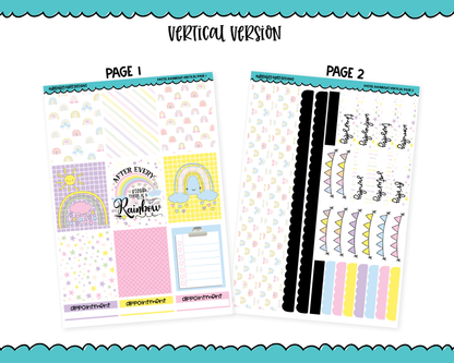 Vertical Pastel Rainbows Planner Sticker Kit for Vertical Standard Size Planners or Inserts