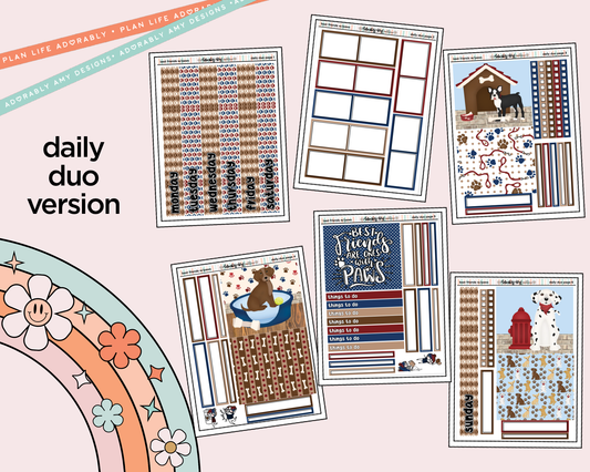 Daily Duo Best Friends are Ones with Paws Weekly Planner Sticker Kit for Daily Duo Planner