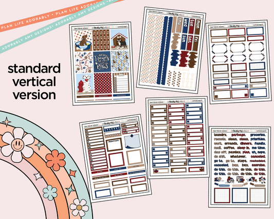 Vertical Best Friends are Ones with Paws Weekly Sticker Kit for Vertical Standard Size Planners or Insert