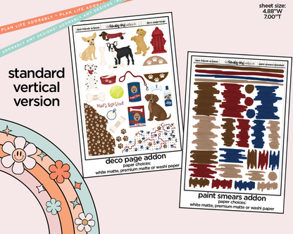 Vertical Best Friends are Ones with Paws Weekly Sticker Kit for Vertical Standard Size Planners or Insert