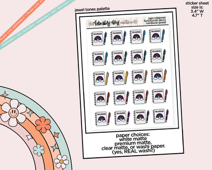 Rainbow Planner & Pen Doodled Icon Stickers