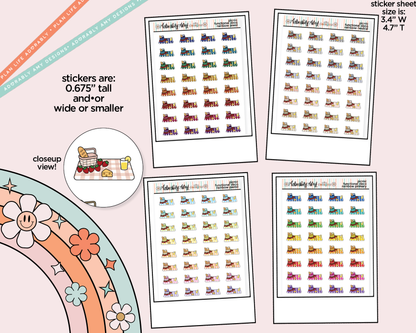Rainbow Picnic - Have a Picnic Doodled Icon Stickers - Adorably Amy Designs