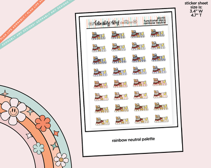 Rainbow Picnic - Have a Picnic Doodled Icon Stickers - Adorably Amy Designs
