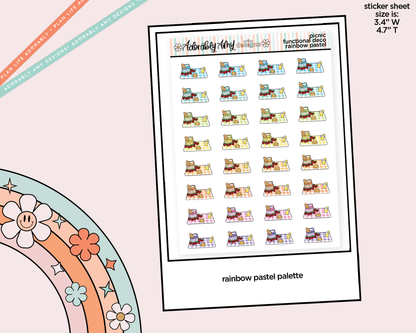 Rainbow Picnic - Have a Picnic Doodled Icon Stickers - Adorably Amy Designs