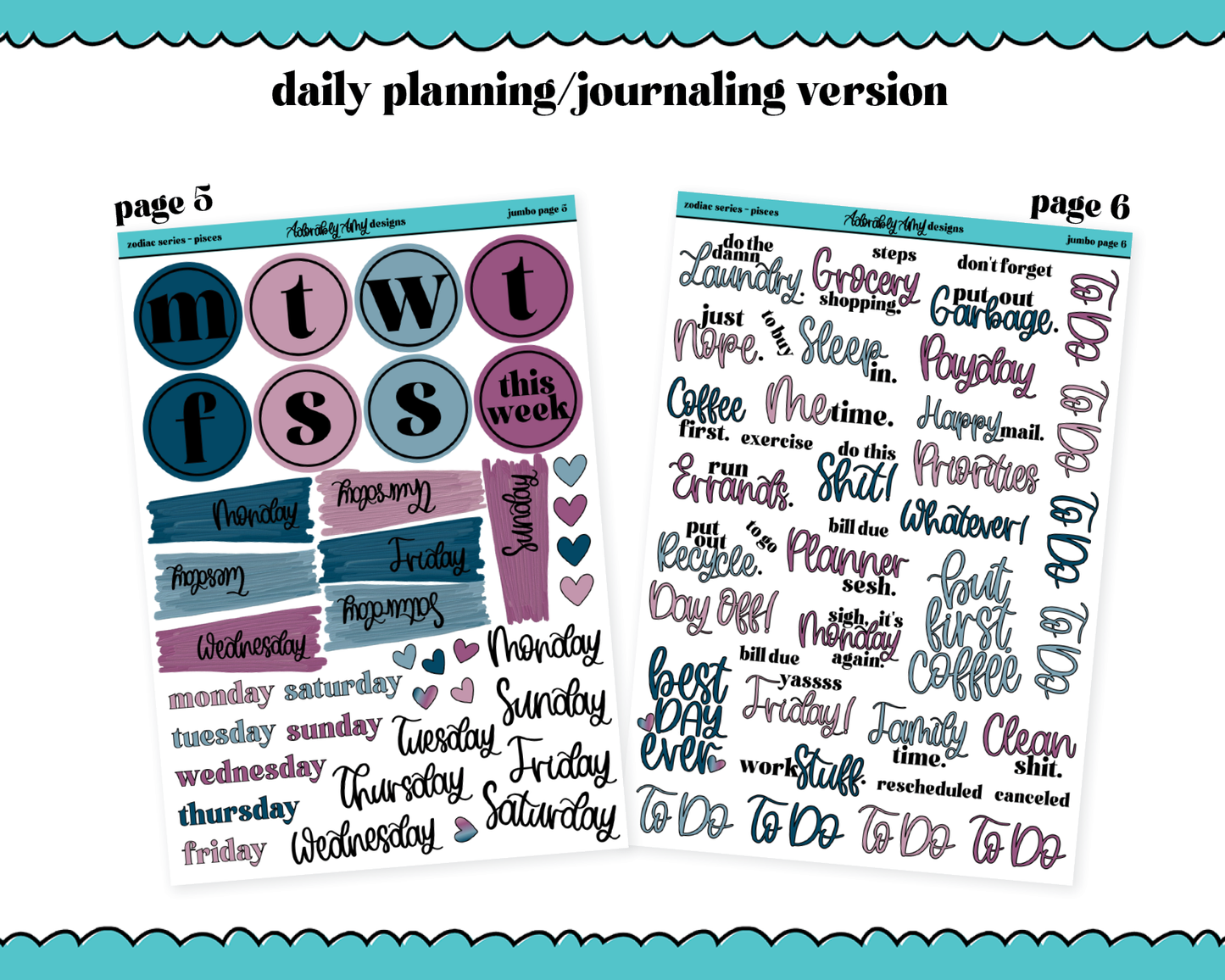 Zodiac Series - Pisces Daily Planning Jumbo Size Limited Edition Bundle