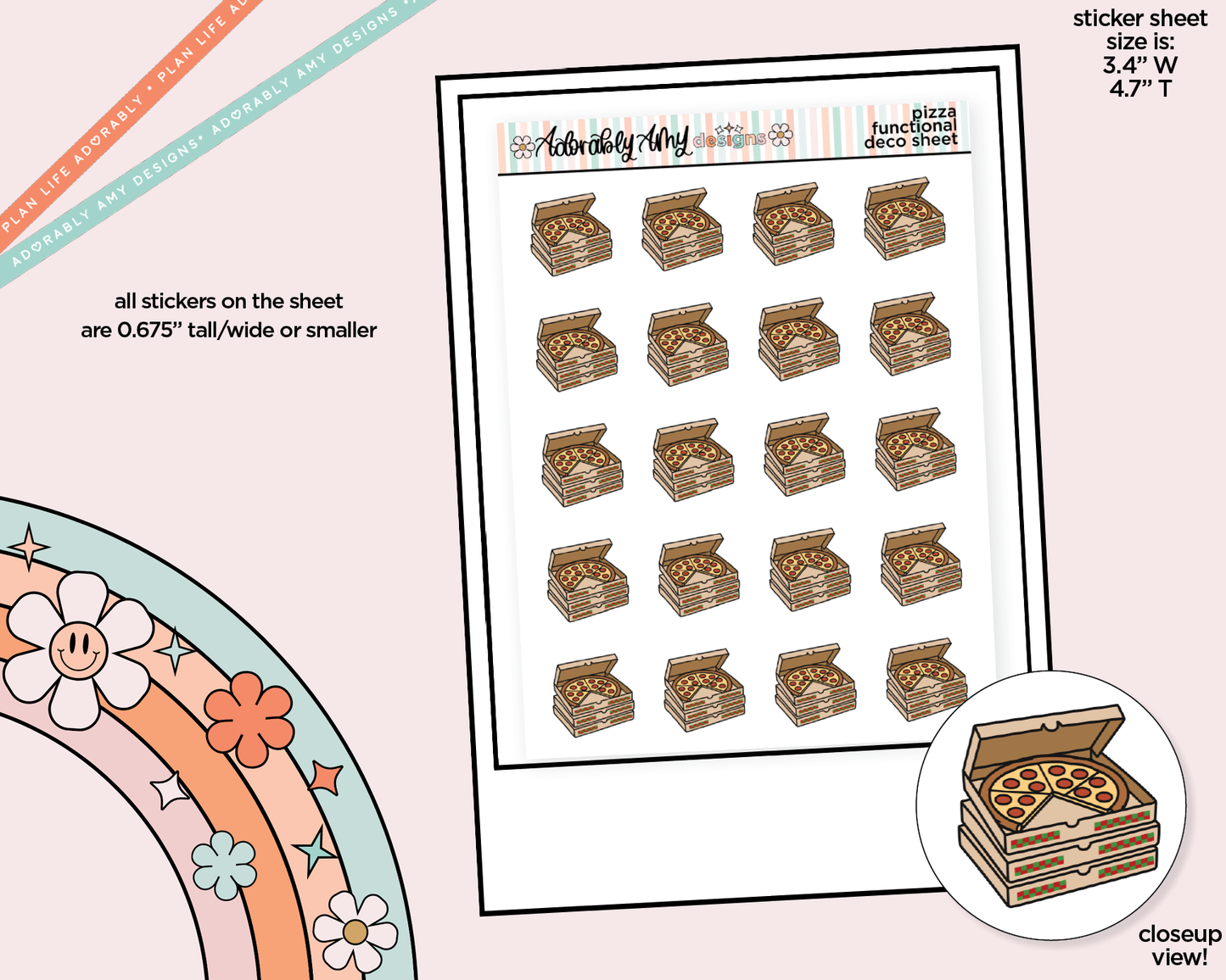 Pizza Doodled Icon Stickers
