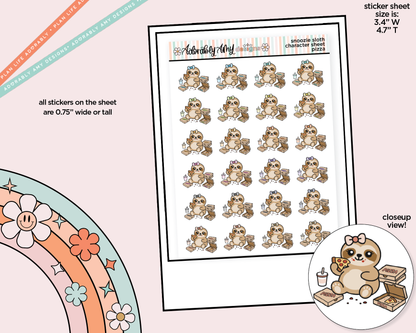 Snoozie Sloth Pizza Decoration Character Planner Stickers
