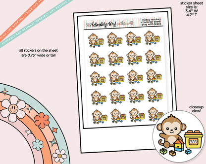 Monty the Monkey Plays With Legos Decoration Character Planner Stickers