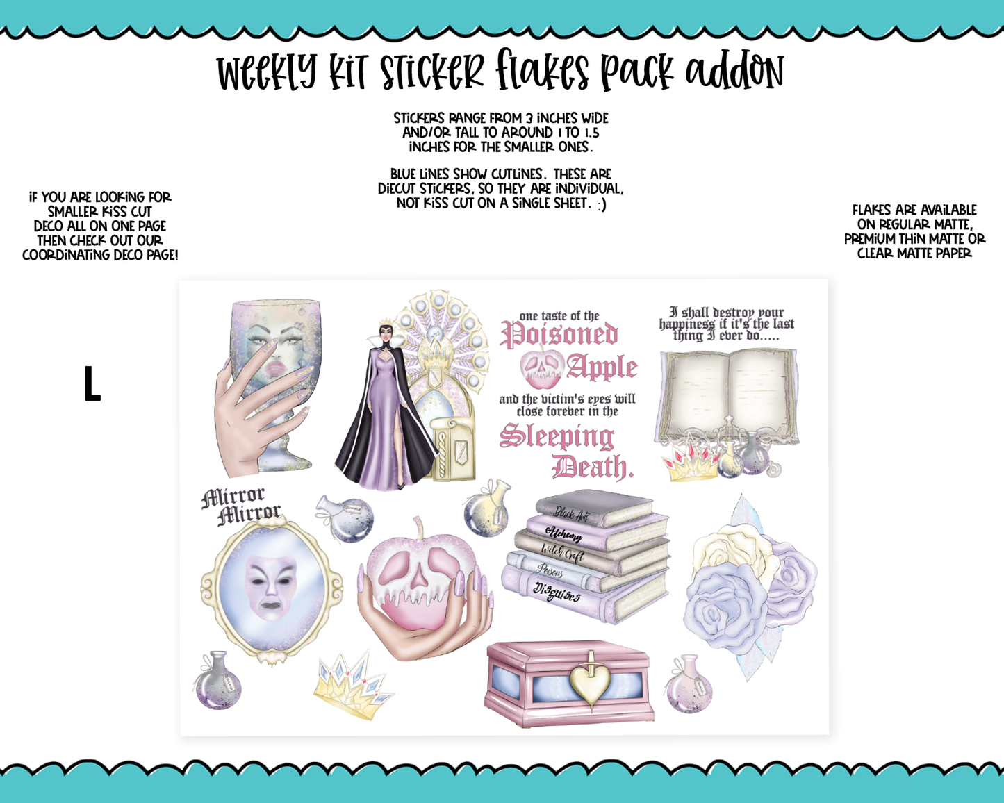 Poisoned Apple Evil Queen Themed Weekly Kit Addons - All Sizes - Deco, Smears and More!