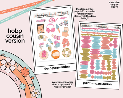 Hobonichi Cousin Weekly Come Sit by the Pool Planner Sticker Kit for Hobo Cousin or Similar Planners