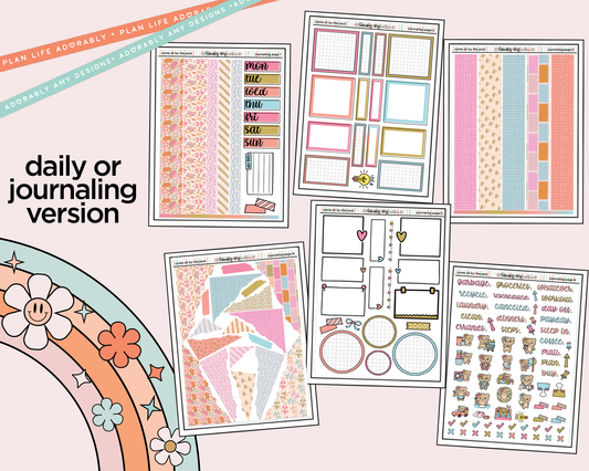 Journaling and Daily Planning Come Sit by the Pool Planner Sticker Kit - Adorably Amy Designs