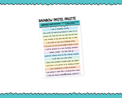 Rainbow, Black or White Quote Strips - Positive Talk V4