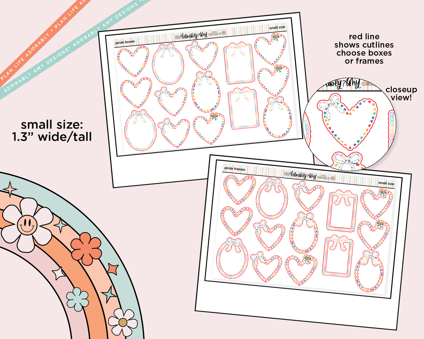 Pride Boxes - Frames Small Size Planner Stickers