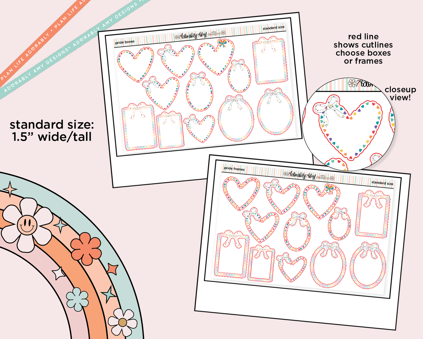 Pride Boxes - Frames Standard Size Planner Stickers