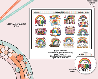 Pride Tribe Typography Sampler Planner Stickers