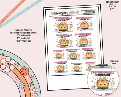 Professionally Overwhelmed Typography Sampler Planner Stickers