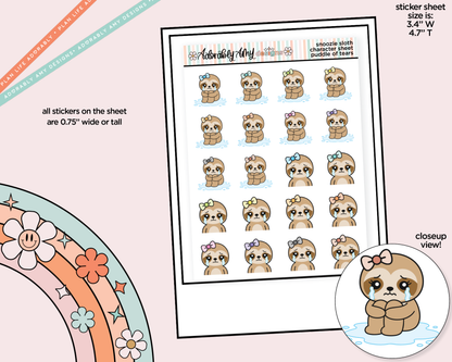 Snoozie Sloth Puddle of Tears Decoration Character Planner Stickers