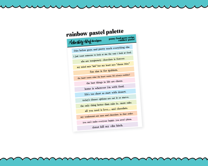 Rainbow, Black or White Quote Strips - Punny Food Quotes V1