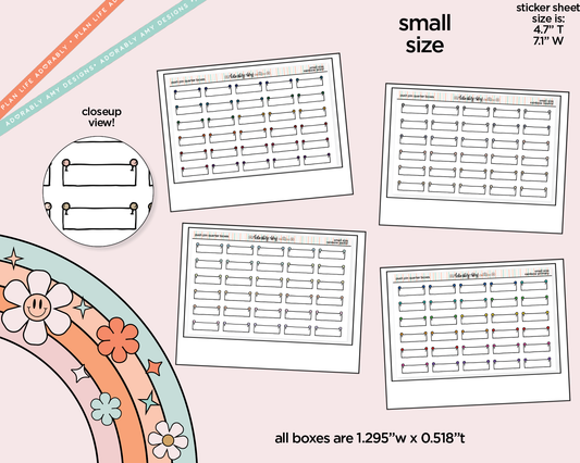 Rainbow Doodled Push Pin Quarter Boxes Small Size Stickers - Adorably Amy Designs