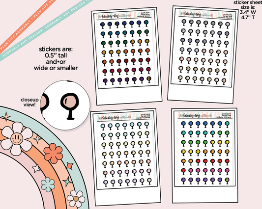 Rainbow Doodled Push Pin Deco Large/Jumbo Size Stickers for any Planner or Insert - Adorably Amy Designs