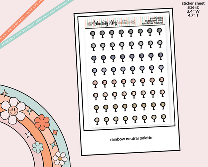 Rainbow Doodled Push Pin Deco Standard Size Stickers for any Planner or Insert - Adorably Amy Designs