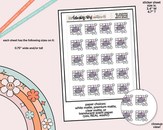 Do Puzzles Doodled Icon Stickers