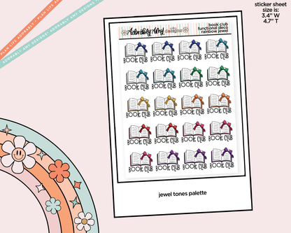 Rainbow Book Club Doodled Functional Typography Stickers - Adorably Amy Designs