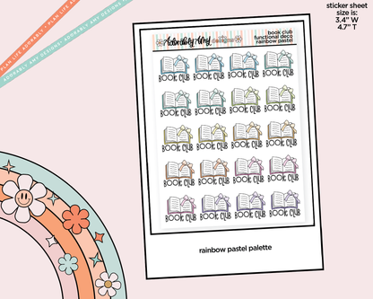 Rainbow Book Club Doodled Functional Typography Stickers - Adorably Amy Designs