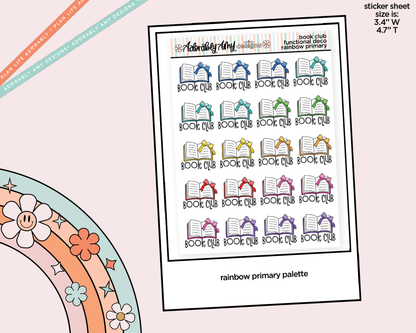 Rainbow Book Club Doodled Functional Typography Stickers - Adorably Amy Designs