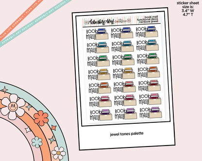 Rainbow Book Mail Doodled Functional Typography Stickers - Adorably Amy Designs