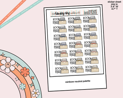 Rainbow Book Mail Doodled Functional Typography Stickers - Adorably Amy Designs