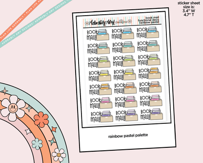 Rainbow Book Mail Doodled Functional Typography Stickers - Adorably Amy Designs