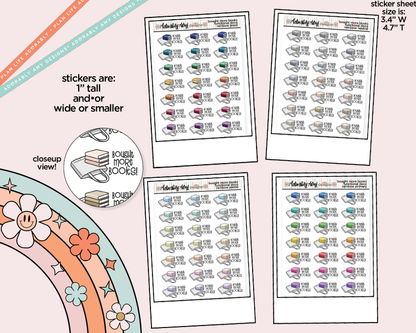 Rainbow Bought More Books Doodled Functional Typography Stickers - Adorably Amy Designs